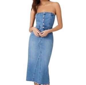 Sincerely Jules Denim Button Front Midi Dress Size XS
